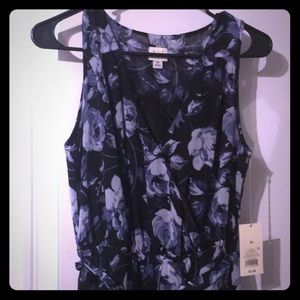 Black and blue floral midi dress